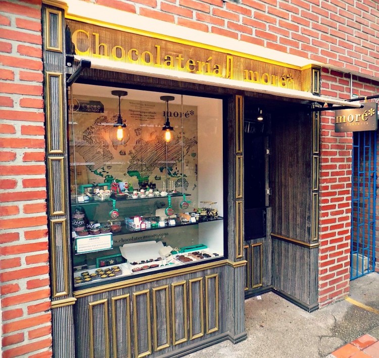 This chocolatier has a gorgeous storefront.