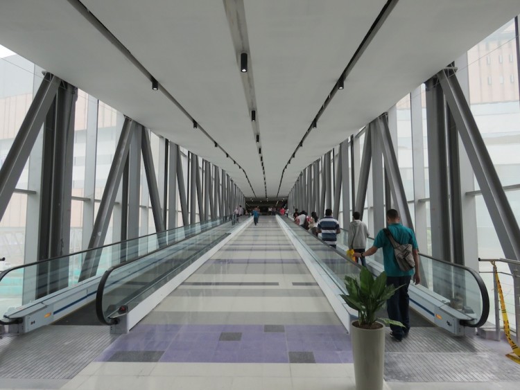 One of two pedestrian bridges connecting Mayorca to the new expansion