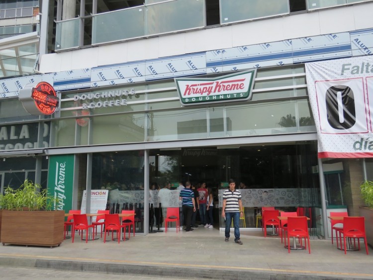Front of the new Krispy Kreme store in El Poblado