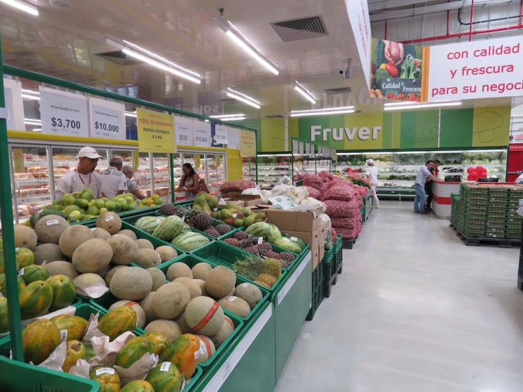 The fruits and vegitables section